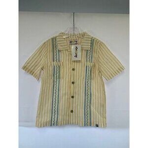 Mixed Up Clothing Boys Bordado Short Sleeve Button Down Shirt Yellow/white Sz 8